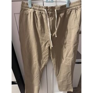 J. Crew Men Sporting Life Khaki Tan Elastic Waist Drawstring Chino Joggers L‎